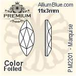 PREMIUM Navette Flat Back (PM2200) 8x4mm - Crystal Effect With Foiling