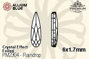 PREMIUM Raindrop Flat Back (PM2304) 6x1.7mm - Crystal Effect With Foiling