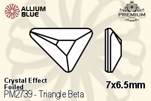 PREMIUM Triangle Beta Flat Back (PM2739) 7x6.5mm - Crystal Effect With Foiling