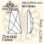 PREMIUM Wing Flat Back (PM2770) 6x3.5mm - Crystal Effect With Foiling