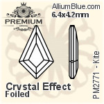 PREMIUM Kite Flat Back (PM2771) 6.4x4.2mm - Clear Crystal With Foiling