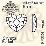 PREMIUM Heart Flat Back (PM2808) 10mm - Clear Crystal With Foiling