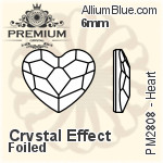 PREMIUM Heart Flat Back (PM2808) 6mm - Clear Crystal With Foiling