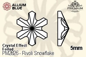 PREMIUM Rivoli Snowflake Flat Back (PM2826) 5mm - Crystal Effect With Foiling