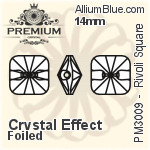 PREMIUM Rivoli Square Sew-on Stone (PM3009) 12mm - Crystal Effect With Foiling