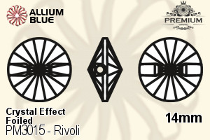 PREMIUM Rivoli Sew-on Stone (PM3015) 14mm - Crystal Effect With Foiling