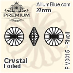 PREMIUM Rivoli Sew-on Stone (PM3015) 27mm - Clear Crystal With Foiling