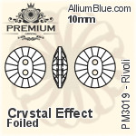 PREMIUM Rivoli Sew-on Stone (PM3019) 16mm - Clear Crystal With Foiling