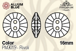 PREMIUM Rivoli Sew-on Stone (PM3019) 16mm - Color