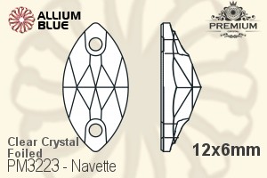 PREMIUM CRYSTAL Navette Sew-on Stone 12x6mm Crystal F