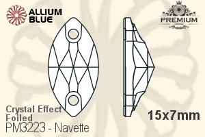 PREMIUM CRYSTAL Navette Sew-on Stone 15x7mm Crystal Heliotrope F