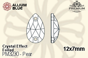 PREMIUM CRYSTAL Pear Sew-on Stone 12x7mm Crystal Aurore Boreale F