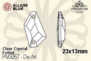 PREMIUM De-Art Sew-on Stone (PM3267) 23x13mm - Clear Crystal With Foiling