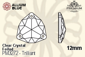 PREMIUM Trilliant Sew-on Stone (PM3272) 12mm - Clear Crystal With Foiling