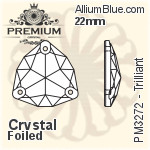 PREMIUM Trilliant Sew-on Stone (PM3272) 22mm - Clear Crystal With Foiling