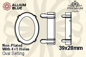 PREMIUM Oval Setting (PM4130/S), With Sew-on Holes, 39x28mm, Unplated Brass