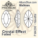 PREMIUM Navette Fancy Stone (PM4200) 6x3mm - Clear Crystal With Foiling