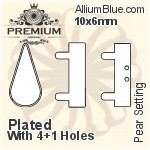 PREMIUM Round Stone Setting (PM1100/S), With Sew-on Holes, SS28 (5.9 - 6.1mm), Plated Brass