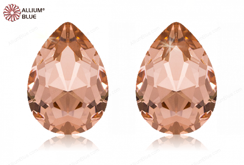 PREMIUM CRYSTAL Pear Fancy Stone 30x20mm Light Peach F