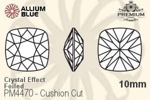 PREMIUM Cushion Cut Fancy Stone (PM4470) 10mm - Crystal Effect With Foiling