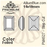 PREMIUM Step Cut Fancy Stone (PM4527) 14x10mm - Crystal Effect With Foiling