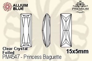 PREMIUM CRYSTAL Princess Baguette Fancy Stone 15x5mm Crystal F