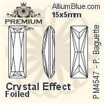 プレミアム Princess Baguette ファンシーストーン (PM4547) 15x5mm - クリスタル エフェクト 裏面フォイル