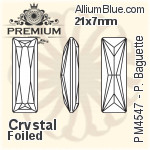 プレミアム Princess Baguette ファンシーストーン (PM4547) 15x5mm - クリスタル 裏面フォイル