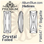 プレミアム Princess Baguette ファンシーストーン (PM4547) 21x7mm - クリスタル 裏面フォイル