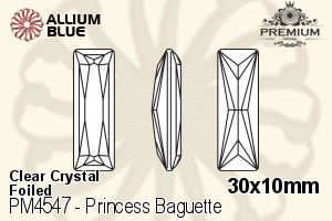 PREMIUM CRYSTAL Princess Baguette Fancy Stone 30x10mm Crystal F