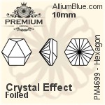 PREMIUM Kaleidoscope Hexagon Fancy Stone (PM4699) 6mm - Crystal Effect With Foiling