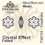 プレミアム Snowflake ファンシーストーン (PM4704) 8mm - クリスタル エフェクト 裏面にホイル無し