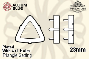 PREMIUM Triangle Setting (PM4727/S), With Sew-on Holes, 23mm, Plated Brass