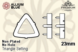 PREMIUM Triangle Setting (PM4727/S), No Hole, 23mm, Unplated Brass