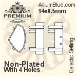 PREMIUM Galactic Setting (PM4757/S), With Sew-on Holes, 39x23.5mm, Plated Brass