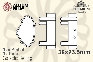 PREMIUM Galactic Setting (PM4757/S), No Hole, 39x23.5mm, Unplated Brass