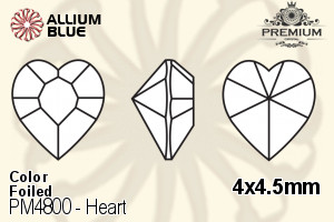 PREMIUM Heart Fancy Stone (PM4800) 4x4.5mm - Color With Foiling