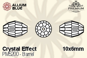 PREMIUM Barrel Bead (PM5200) 10x6mm - Crystal Effect