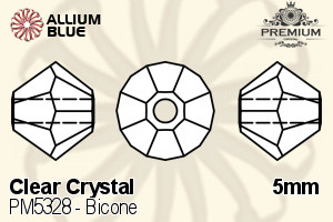 PREMIUM Bicone Bead (PM5328) 5mm - Clear Crystal