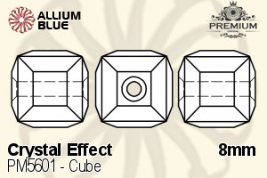 プレミアム Cube ビーズ (PM5601) 8mm - クリスタル エフェクト