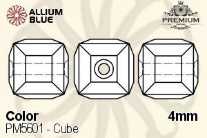 PREMIUM CRYSTAL Cube Bead 4mm Light Amethyst