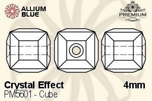 PREMIUM Cube Bead (PM5601) 4mm - Crystal Effect