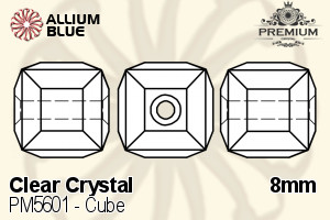 PREMIUM Cube Bead (PM5601) 8mm - Clear Crystal