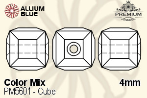 PREMIUM Cube Bead (PM5601) 4mm - Color Mix