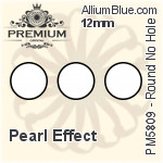 PREMIUM Round (No Hole) Crystal Pearl (PM5809) 6mm - Pearl Effect