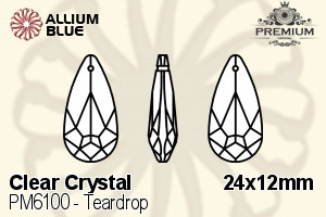 プレミアム Teardrop ペンダント (PM6100) 24x12mm - クリスタル