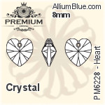 PREMIUM Heart Pendant (PM6228) 8mm - Clear Crystal