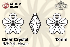 PREMIUM Flower Pendant (PM6744) 18mm - Clear Crystal