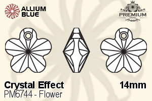 PREMIUM CRYSTAL Flower Pendant 14mm Crystal Metallic Sunshine