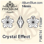 PREMIUM Flower Pendant (PM6744) 14mm - Crystal Effect